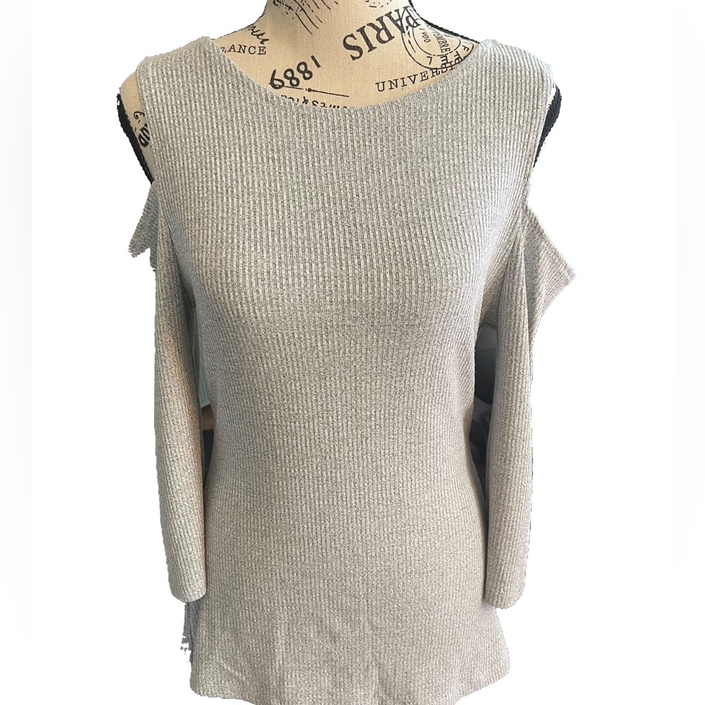 2 X 12 Tee Cold Shoulder Rib-Knit Fitted